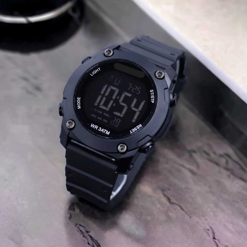 Jam tangan pria sport digital mirete water proof strap karet