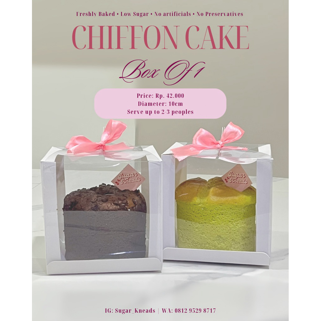 

Mini Chiffon Cake D10cm | Kue Chiffon | Chiffon Cake | Low Sugar, No Artificials, No Preservatives, Freshly Baked