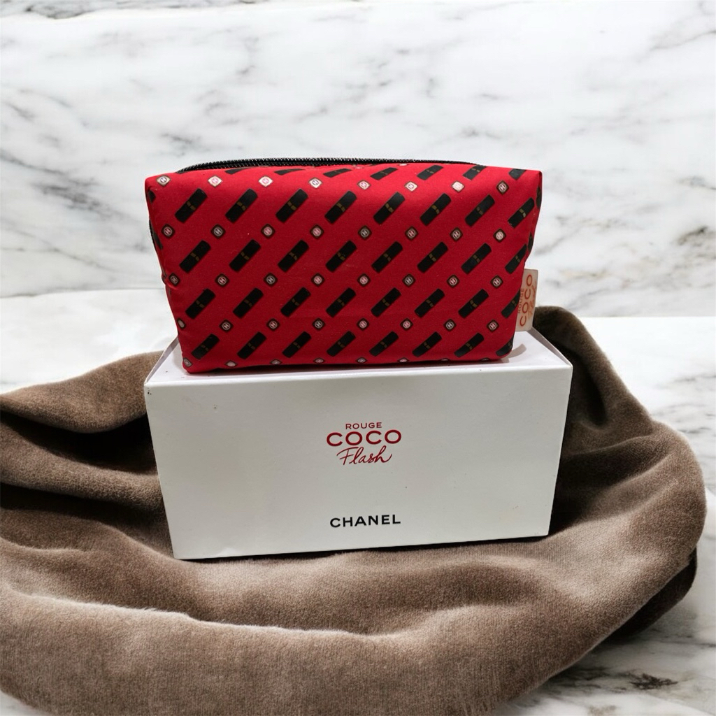 Chanel Rouge Coco Flash Red Cosmetic Pouch