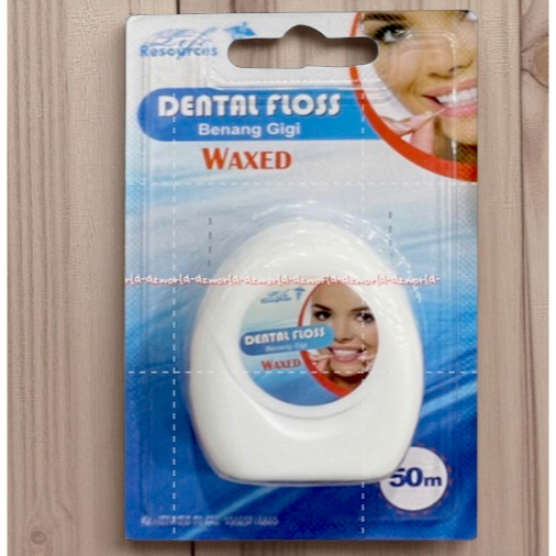Life Resources 50m Century Value Dental Floss Waxed Nilon Benang Gigi Rasa Pepermint 50meter Members