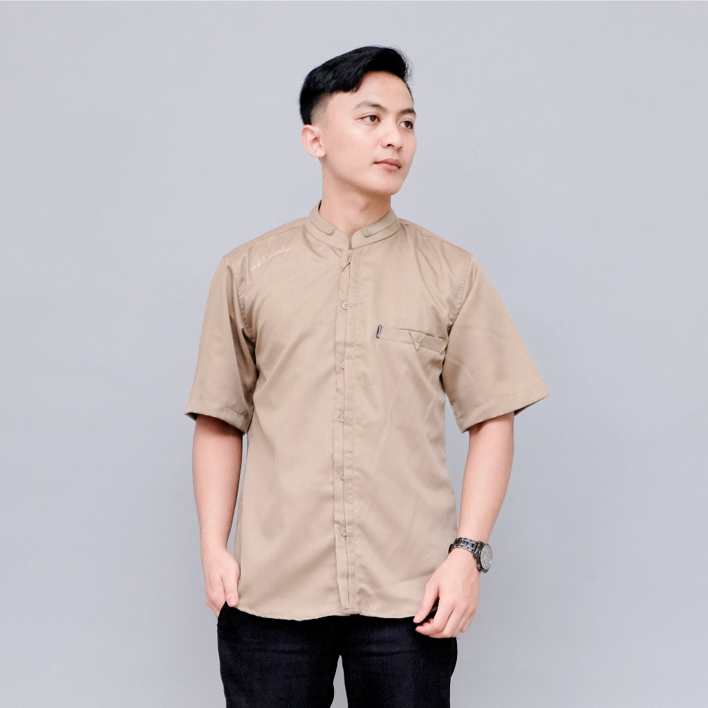 Baju Koko Pria Lengan Pendek Motif Antasena Kemeja Koko El Rumi