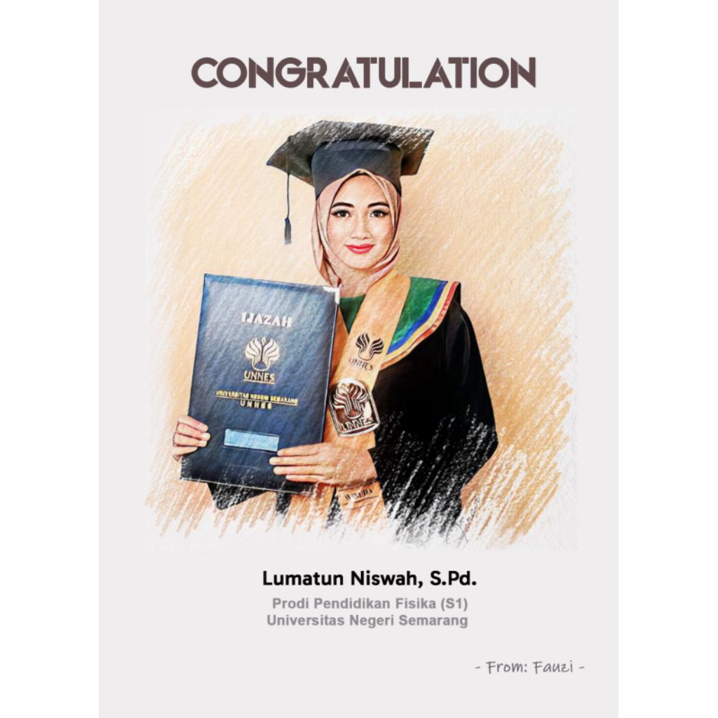 KADO FOTO SKETSA WAJAH CUSTOM  (1 HARI JADI) BUAT KADO WISUDA, PACAR, ULANG TAHUN