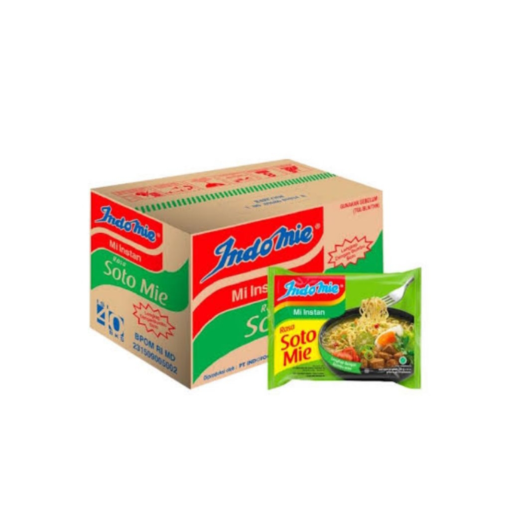 

Indomie instan rasa soto mie 1 dus isi 40 pcs
