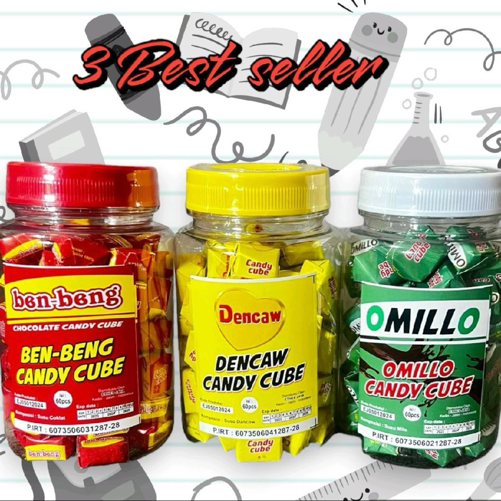 

PAKET 3 CANDYCUBE OMDENBENG ISI 60pcs/botol