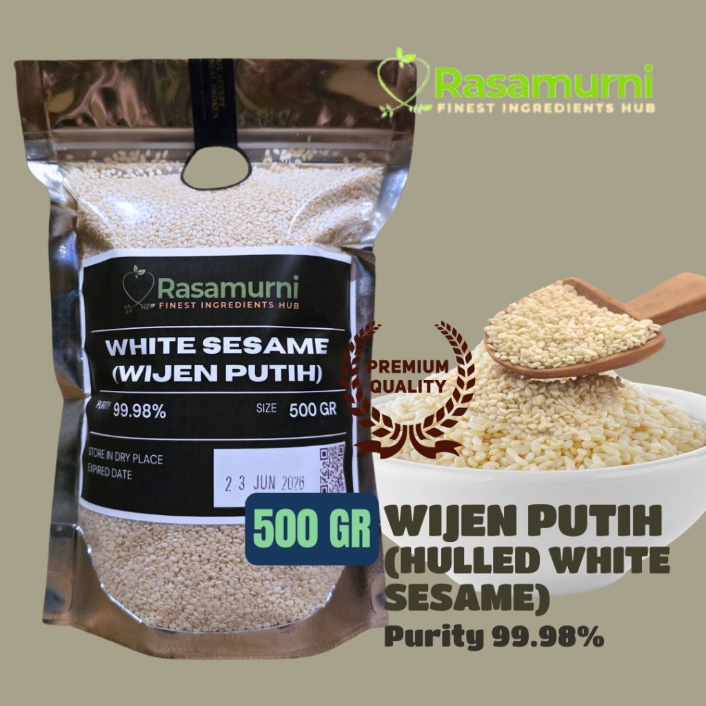 

WIJEN PUTIH PREMIUM (HULLED WHITE SESAME) 500 GR