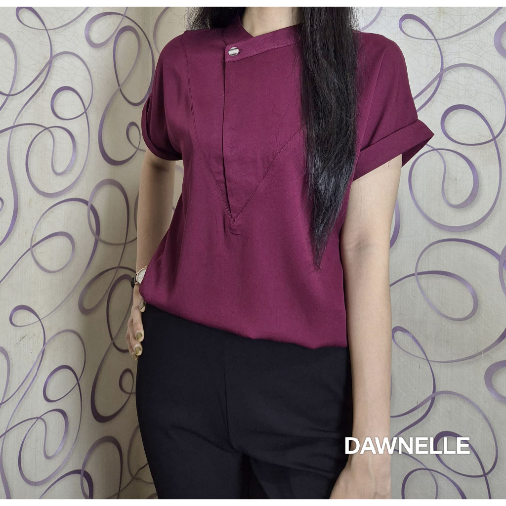 Dawnelle - Bianca Top / Atasan Wanita Lengan Pendek Blouse Gaya Korea