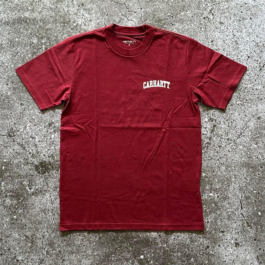 Carhartt WIP University Script Tees Red Maroon BNWT Fullset Ready Stock