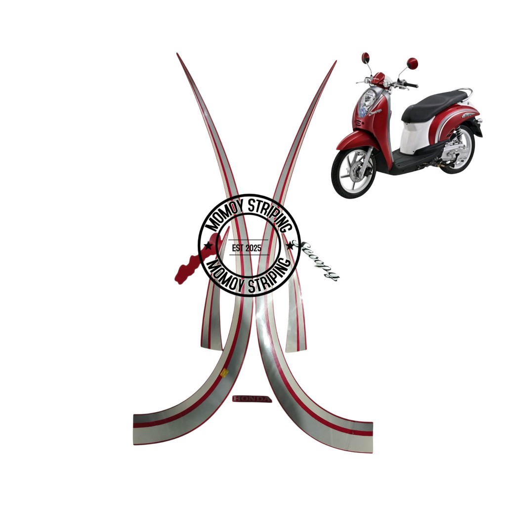 STIKER STRIPING SCOOPY 2012 MERAH