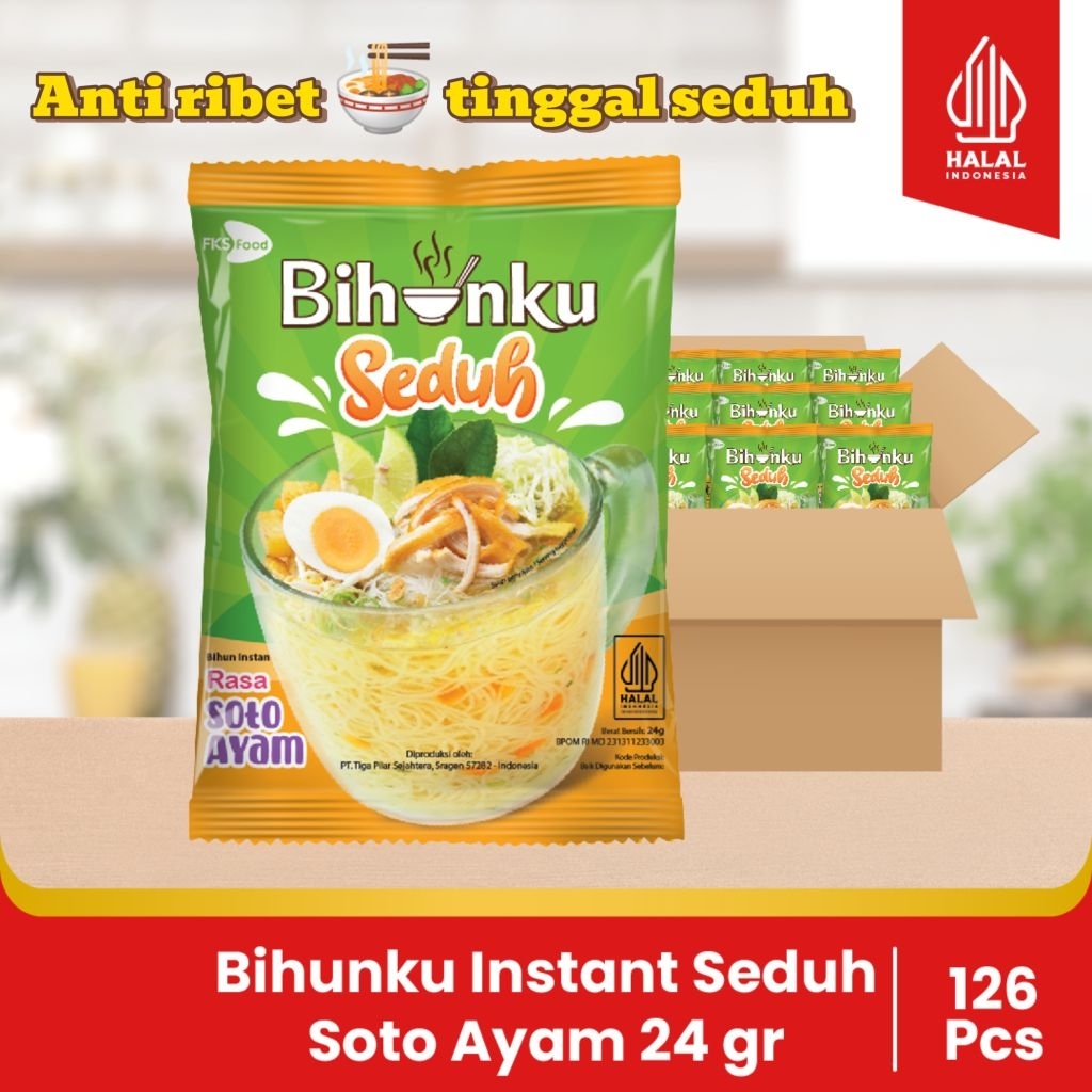 Bihun kuah Instant - Bihunku Seduh Soto - 1 dus - 120 Pcs - 24gr