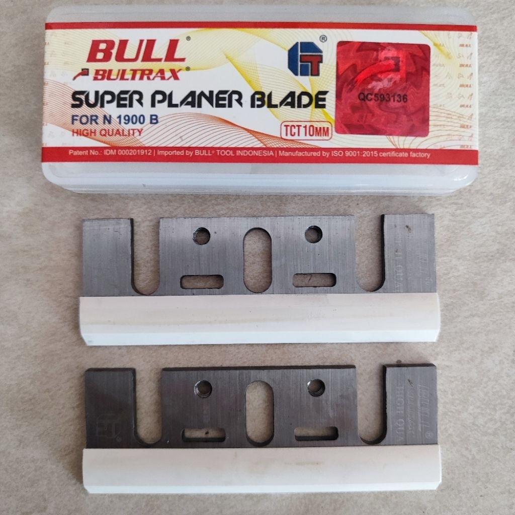 TCT 10cm Bull Box Plastik Merah Mata Pisau Mesin Serut Planer Pasah Ketam Sugu Kayu