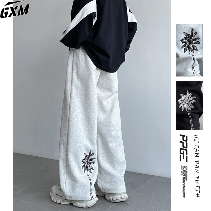 celana pinggang katun karet pria Celana training pria celana Putih pria celana sweatpants jogger pol