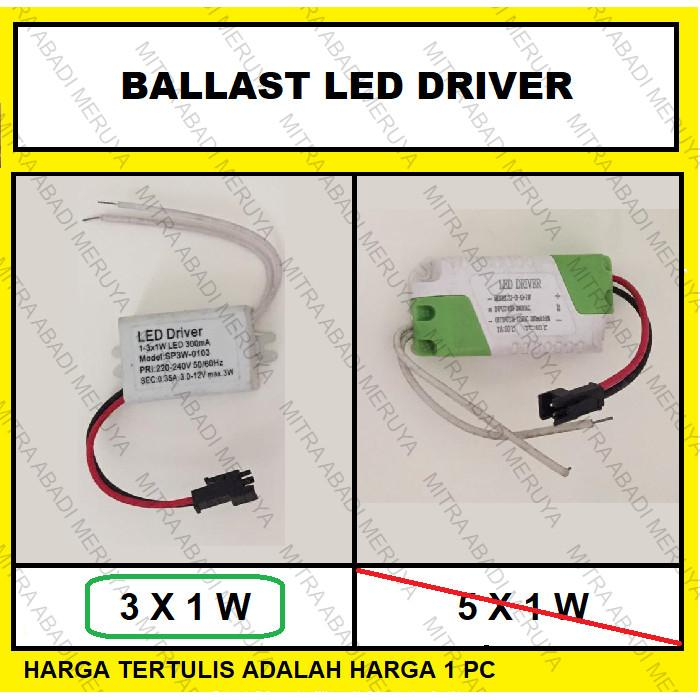 Trafo Driver Adaptor lampu panel LED Ballast LED Driver 3w 3 watt