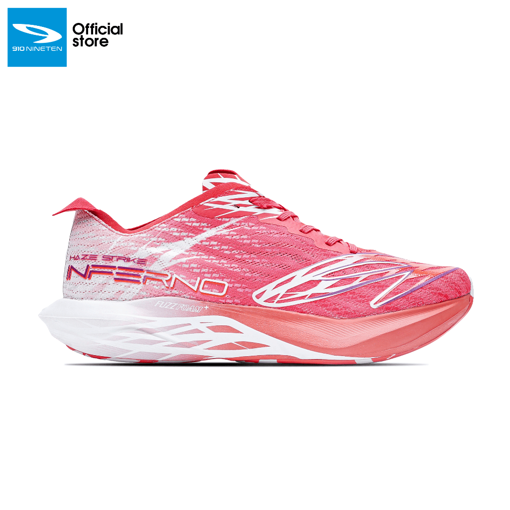 910 Nineten Haze Inferno Sepatu Lari - Merah/Putih