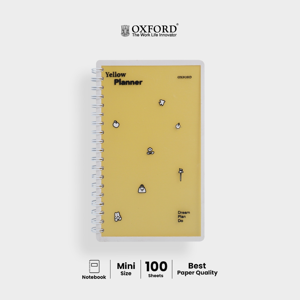 

Oxford Notebook Spiral Mini Yellow Planner 100 Lembar - Buku Catatan Spiral/Journal/Catatan Mini