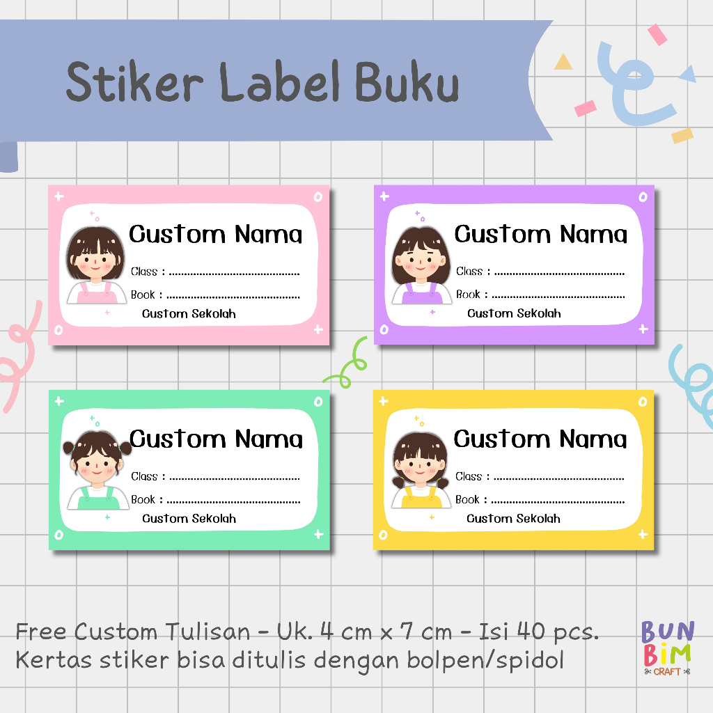 

Stiker Label Buku Pelajaran / Stiker Buku Custom / Stiker 3