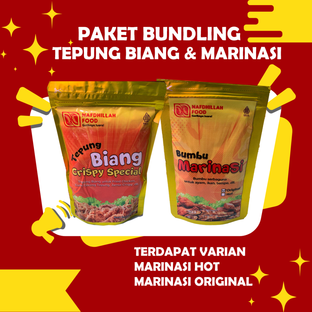 

PAKET BUNDLING BUMBU MARINASI DAN TEPUNG BIANG CRISPY SPECIAL 500G