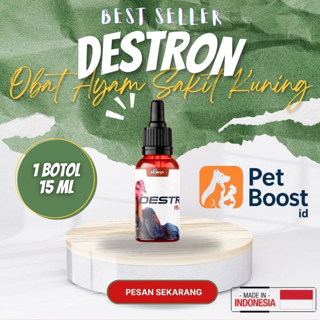 DESTRON - Obat Ayam Sakit Kuning Pucat Lesu Lemas 1 Botol isi 15ML Liver Ayam Bangkok