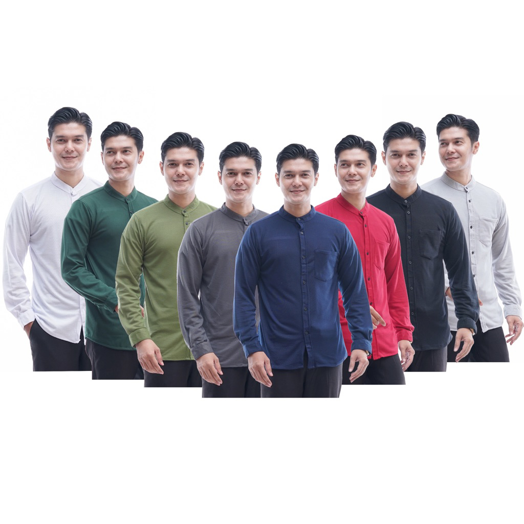 Kemeja Koko Kaos Pria Lengan Panjang Dewasa