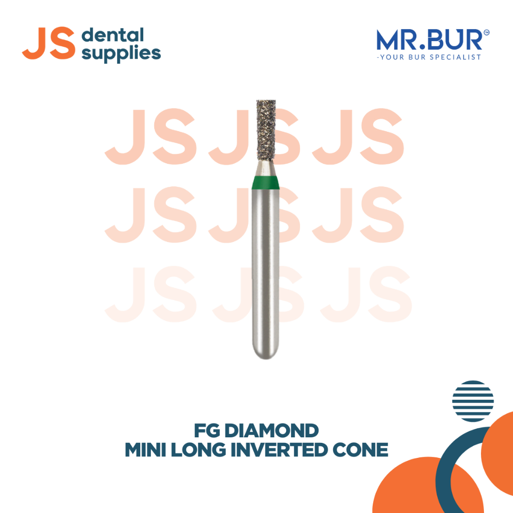 Bur Berlian Kasar Mini FG Panjang Kerucut Terbalik – Alat Gigi Ortodontik – Isi 2 Pcs