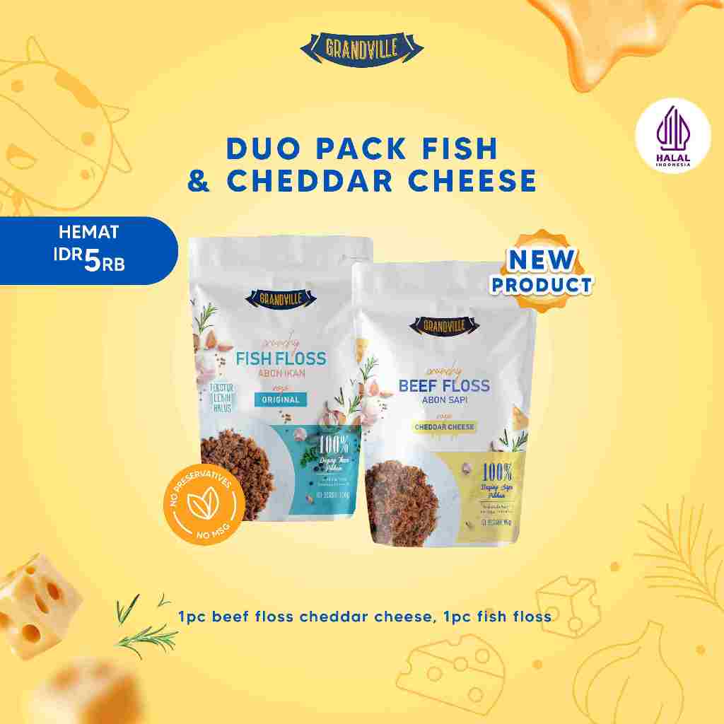

Grandville Abon SAPI Cheddar Cheese & IKAN Crunchy Duo Mix pack