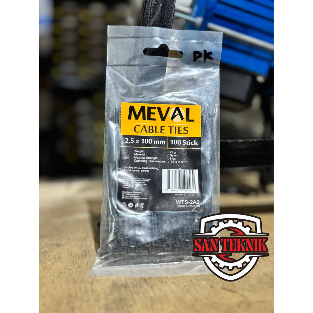 

Meval Kabel Ties Cable Tie 2.5x100MM /10CM 2.5 Kabel Tis Hitam