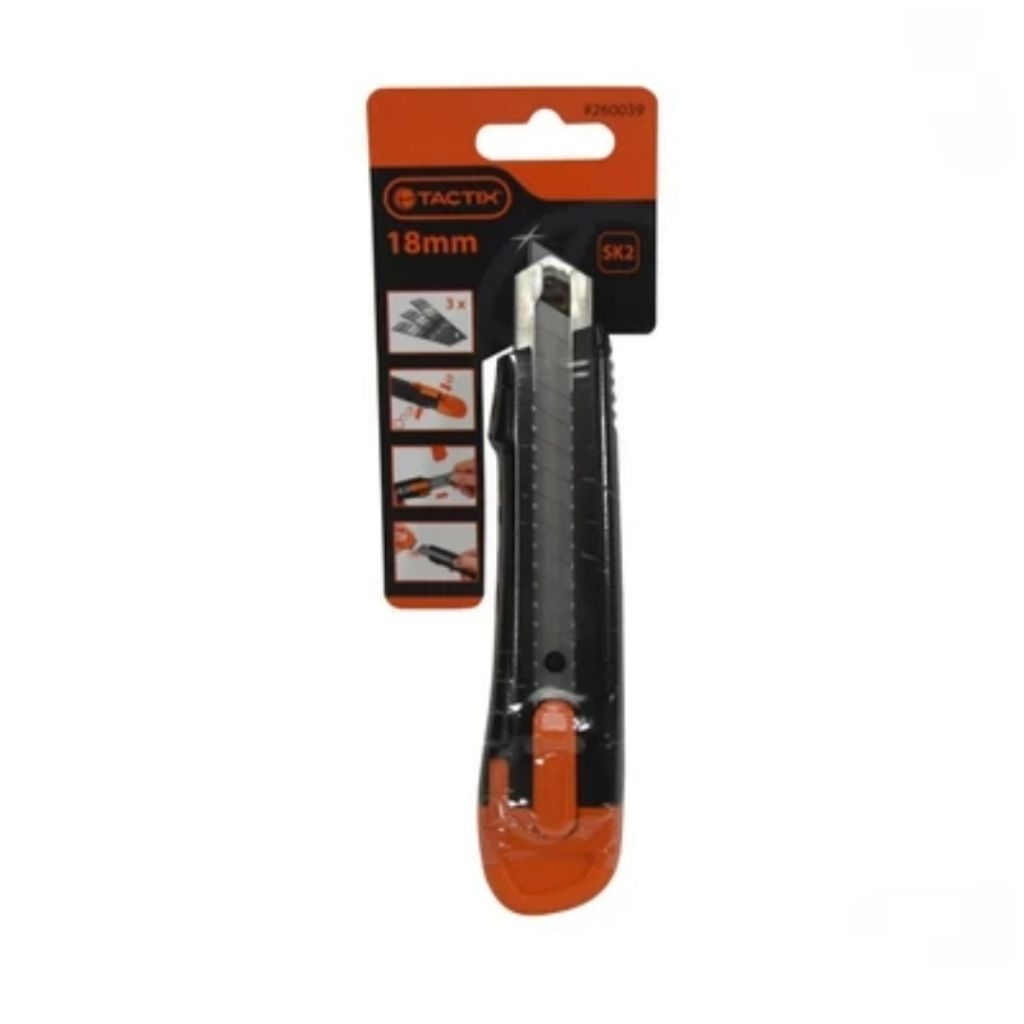 

Pisau Cutter Tactix Knife Snap Off Pegangan Berlapis Rubber Agar Tidak Licin
