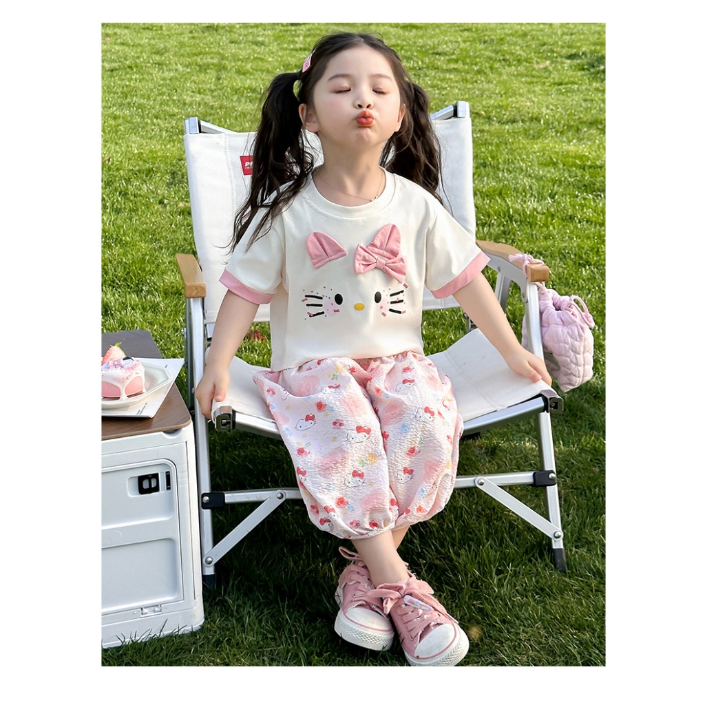 Setelan Anak Perempuan Kaos dan Celana Joger Kity MORIN