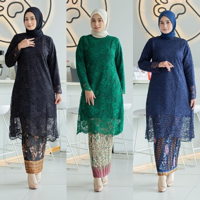 Kebaya Tunik Modern / Atasan Kebaya Kebaya Brokat / Atasan Wanita Kekinian / Tunik Brukat / Gamis Pe