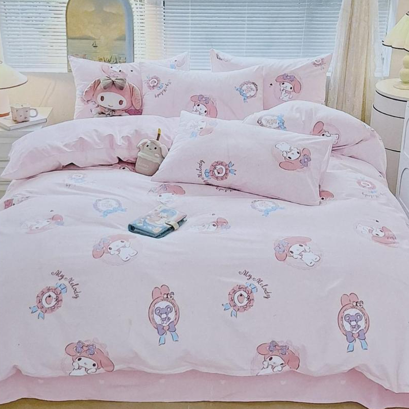 sprei motif chinamonrol pink ukuran Sprei 140x200x38 (Sprei 43cm)