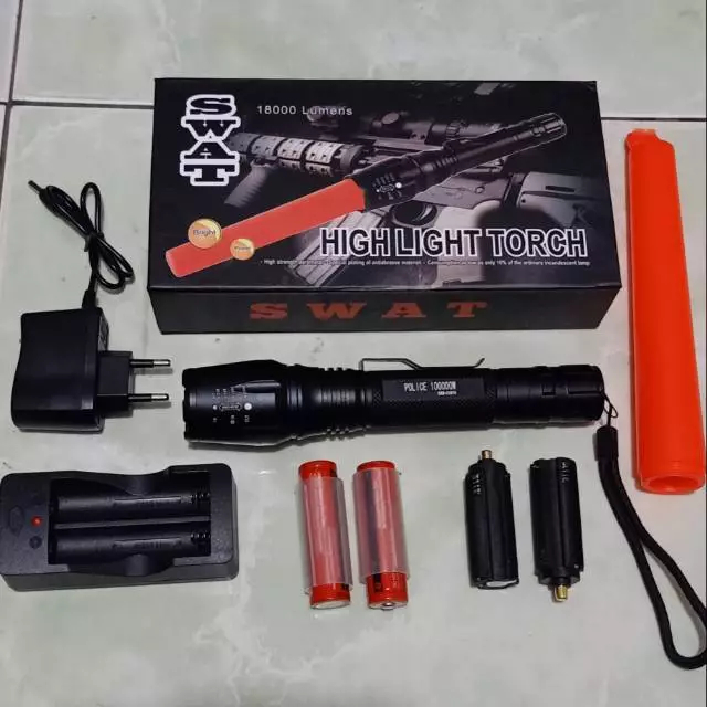 Paket Senter 1 LED Swat Ultrafire Senter T6 18650