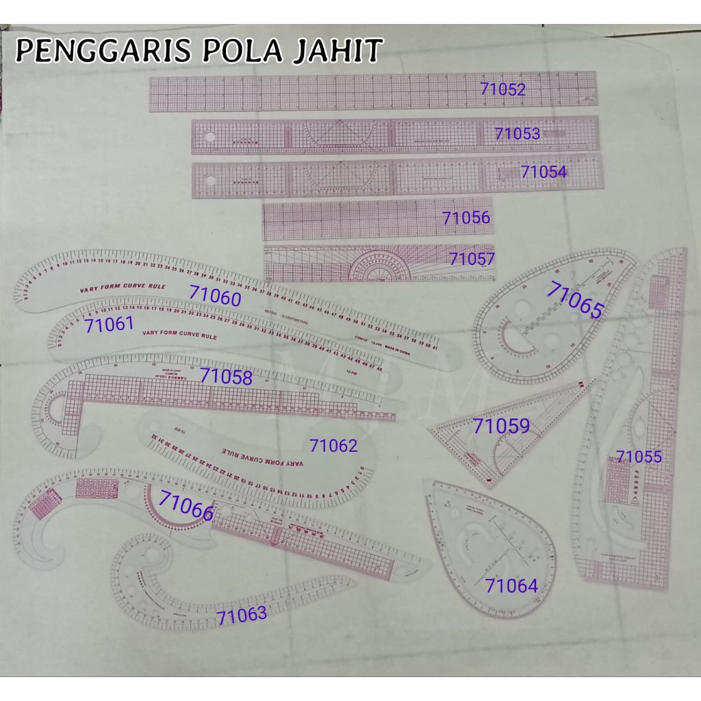 Penggaris Pola Jahit Putih / Penggaris tailor Pola Jahit/Penggaris Jahit konveksi