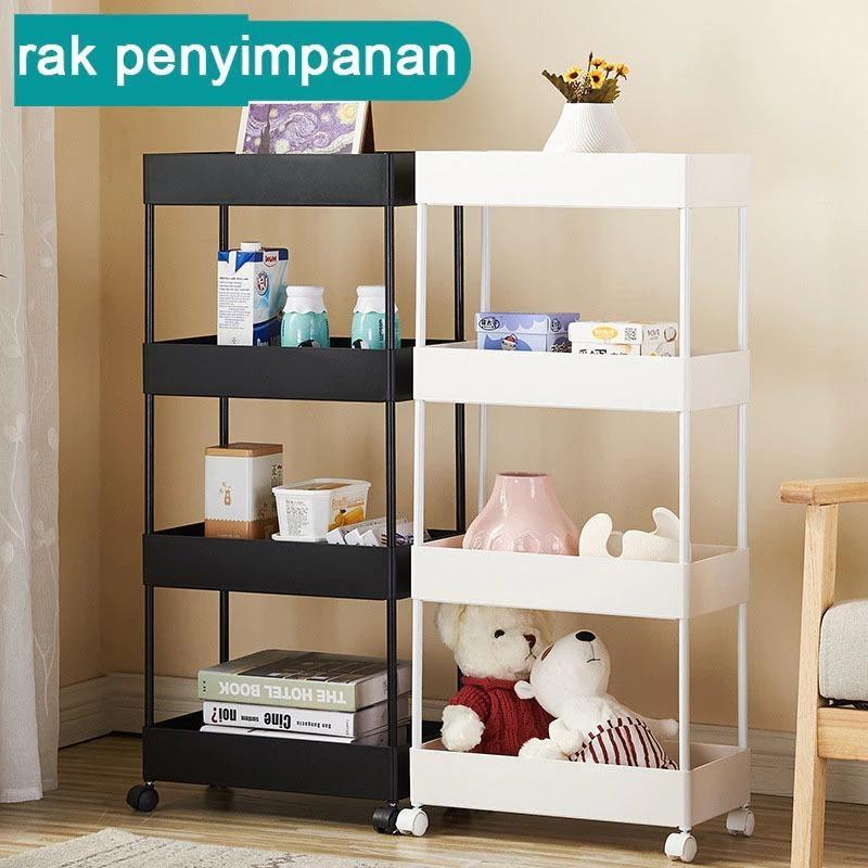 CSJ Rak Serbaguna Buku Portable / Rak susun / Rak Bumbu Dapur / Rak Sudut Tempat Penyimpanan / Troli