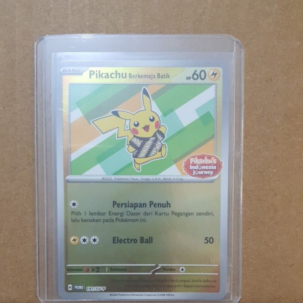 Pikachu Berkemeja Batik Holo Kartu Promo Set Pikachu Berkemeja Batik Promo Card TCG POKEMON / KARTU 