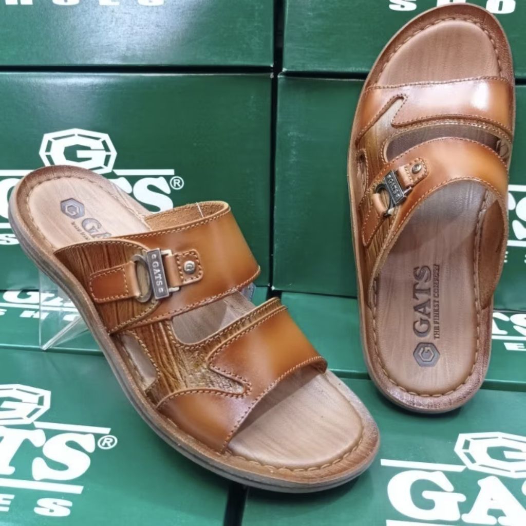 Sandal Slide Pria Gats SL902 Leather 100% Original GATS