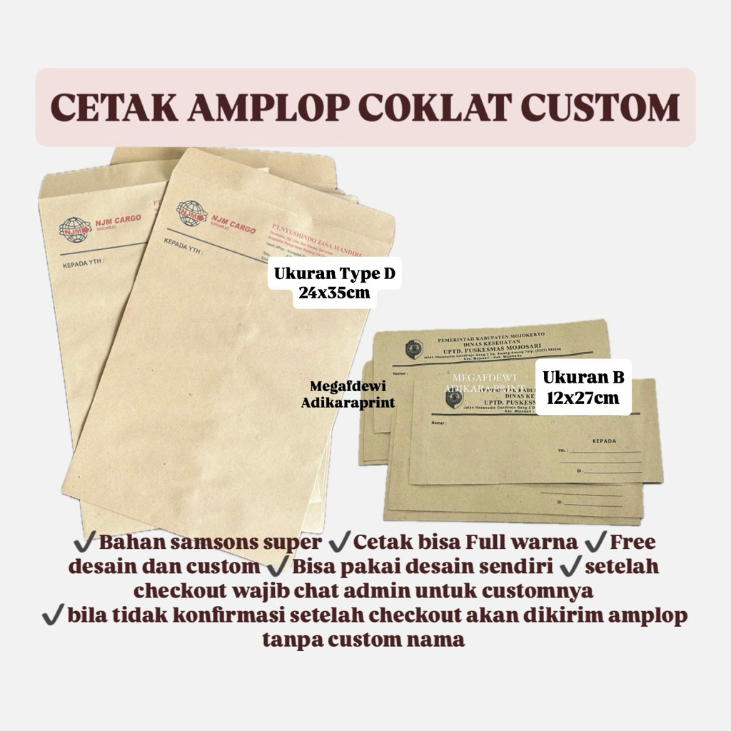 

CUSTOM AMPLOP COKLAT SAMSONS ECER