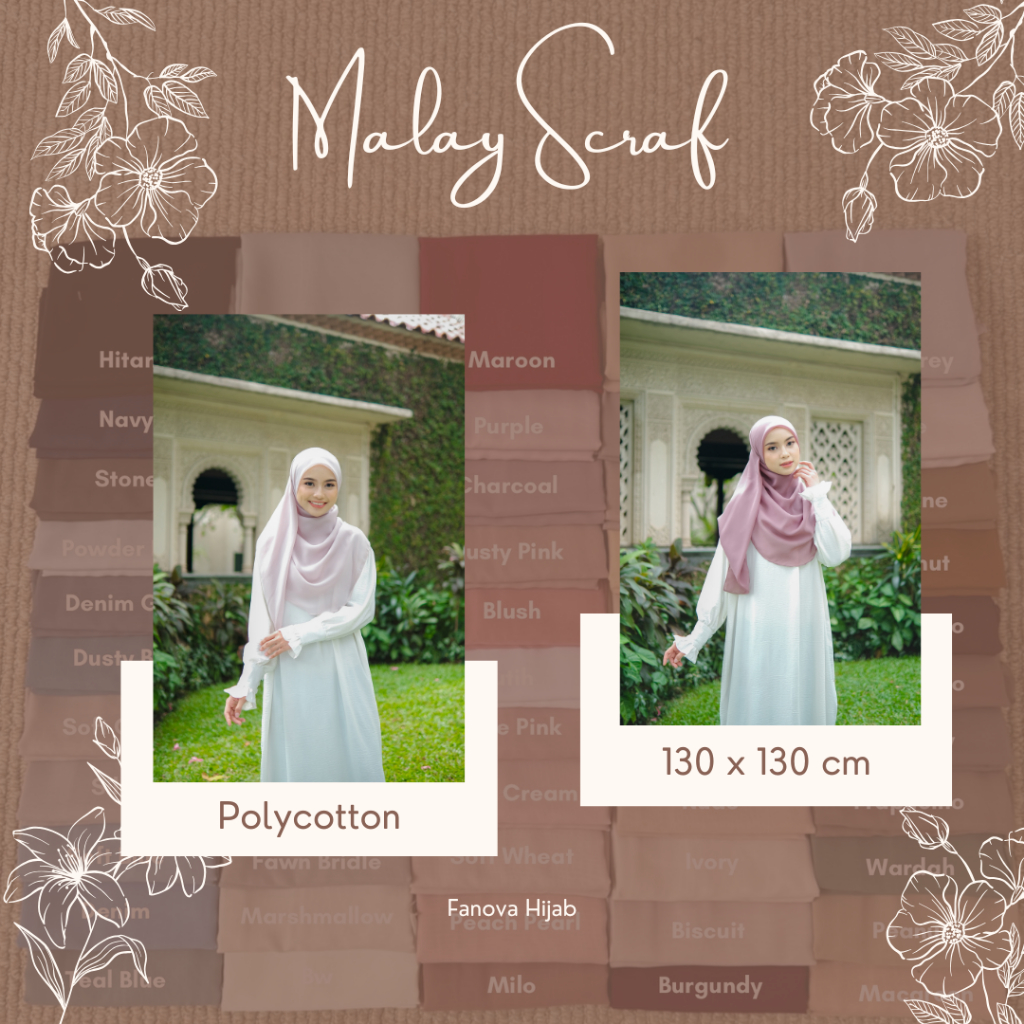 HIJAB MALAY SCRAF | HIJAB OVAL | OVAL SYAR'I