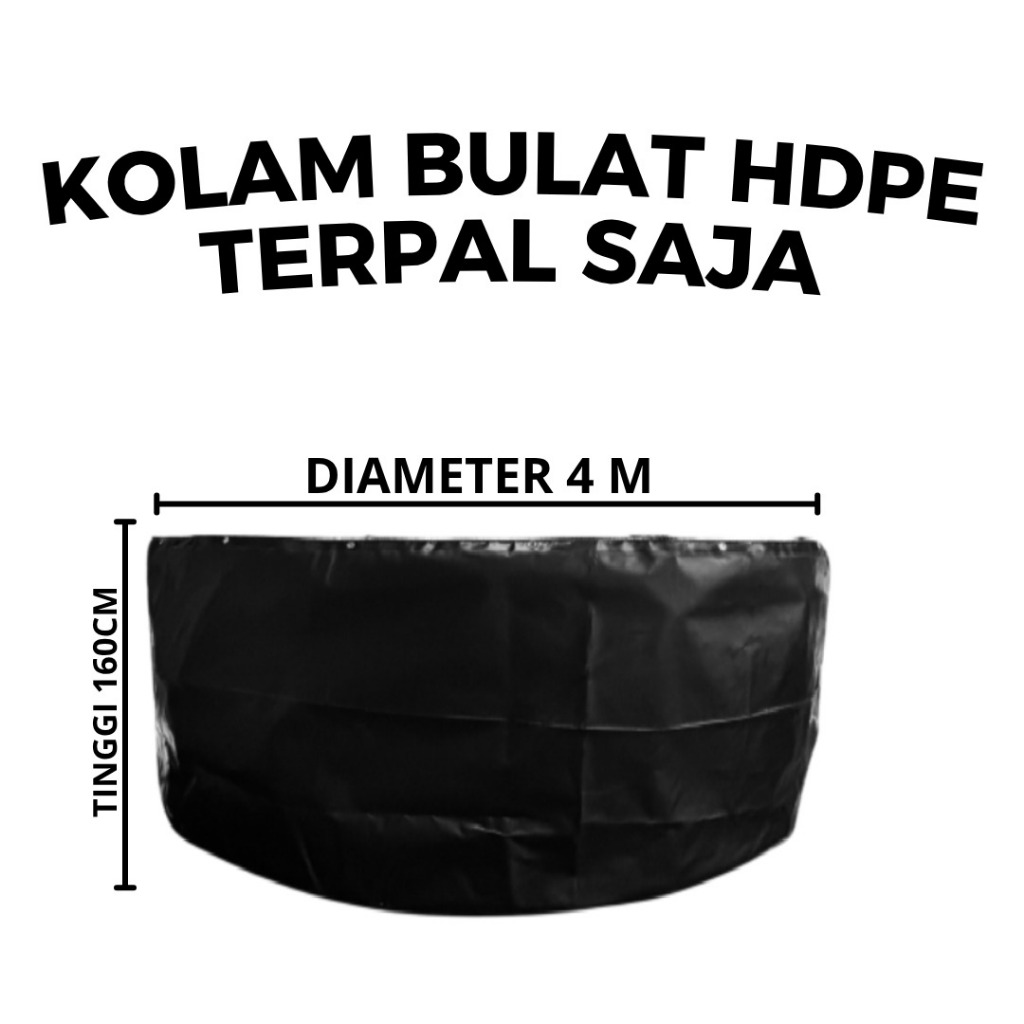 kolam bulat terpal saja D4 T160 cm bahan hdpe 500 mikron