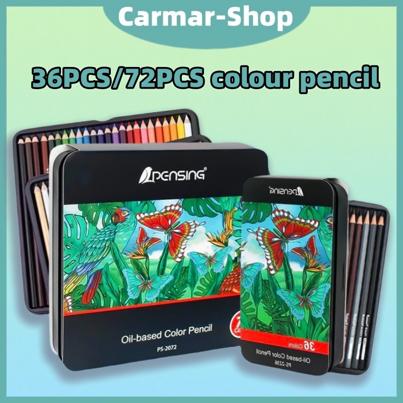 

High Grade Oil Pencil Color Pensil Warna Minyak 36/72 Warna Painting Oil Pencil Artist Color Pencils Set