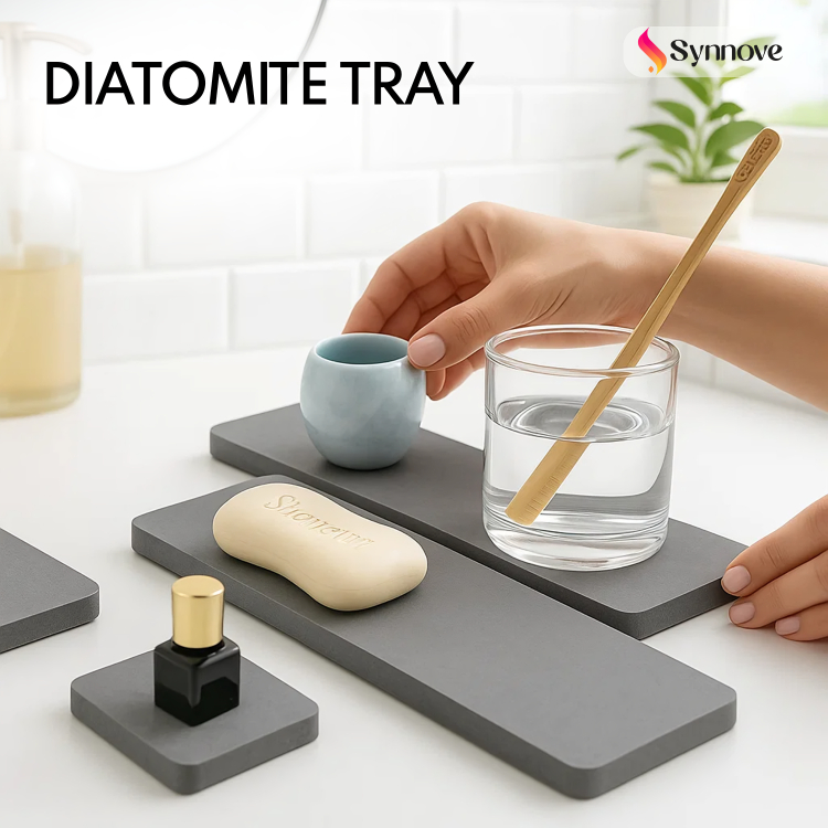 Diatomite Tray Tatakan Botol Sabun Gelas Coaster Aesthetic Tempat Alat Mandi