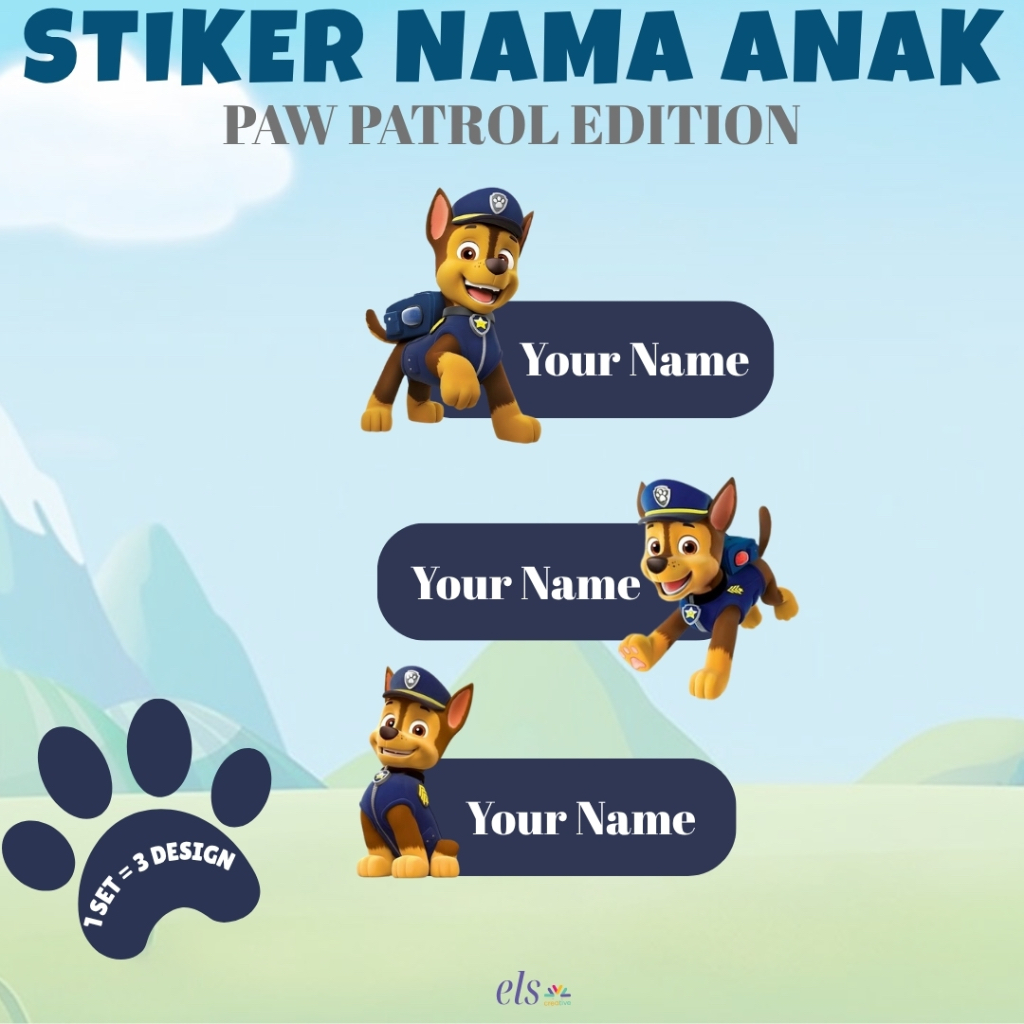 

Stiker Label Nama Anak Custom Premium Quality Print Karakter Paw Patrol Pawpatrol Puppy Dog Anjing Sticker Pack Waterproof Oilproof Promo Termurah Bandung Ready