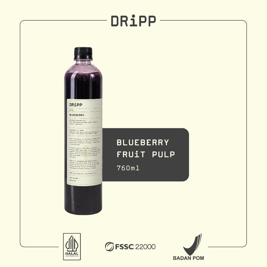 

DRiPP Blueberry Syrup - Perasa Minuman Berbentuk Sirup Blueberry Untuk HORECA