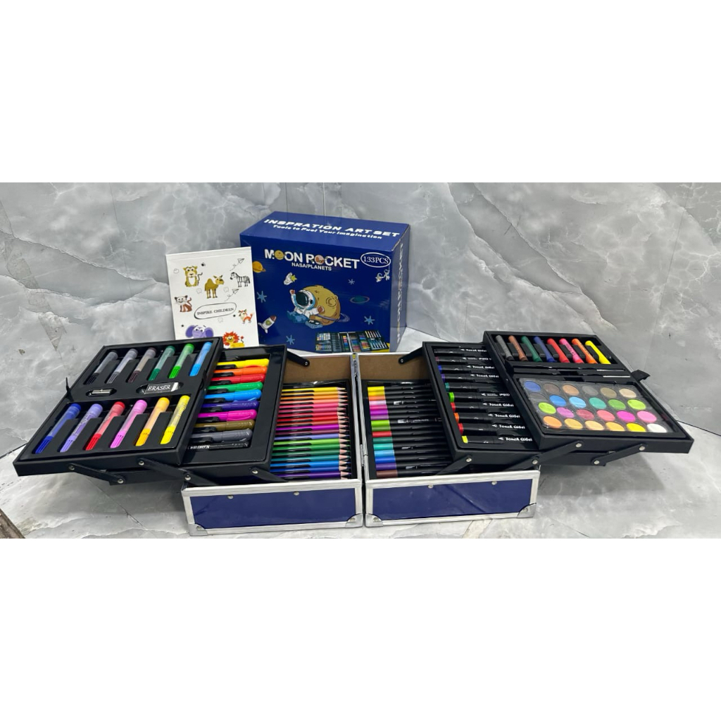 

art set crayon mewarnai 133pcs koper merk Pol