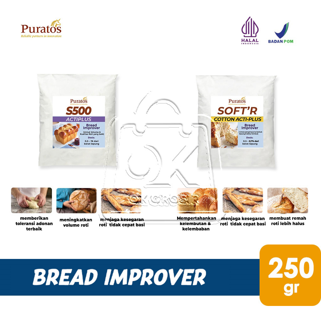 

Puratos S500 Acti Plus / SOFT'R Cotton Acti Plus Bread Improver Pengempuk Pelembut Pelembab (250 gr)