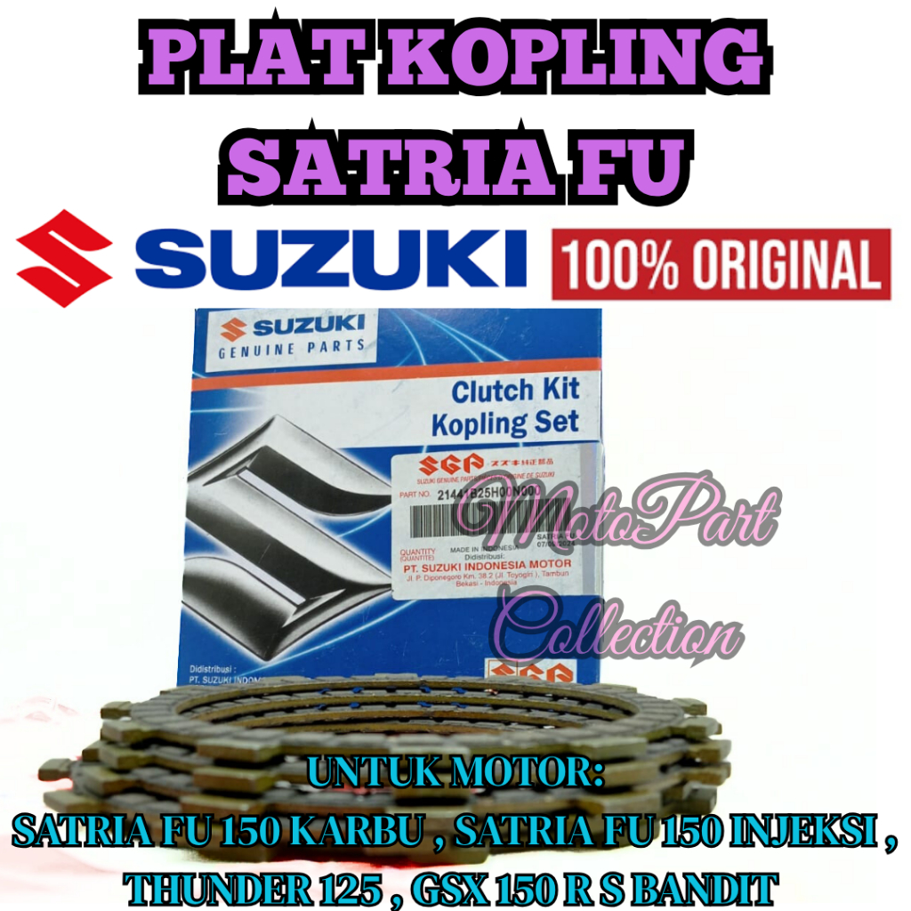 PLAT KOPLING SATRIA FU ASLI KAMPAS KOPLING SATRIA FU150 KARBU-INJEKSI/THUNDER125 GSX 150 S R ORI .