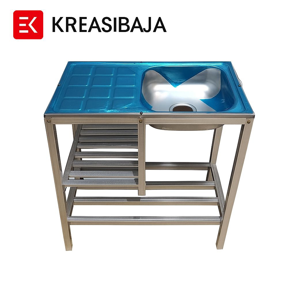 wastafel tempat cuci piring kerangka hollow baja ringan Type rak gantung