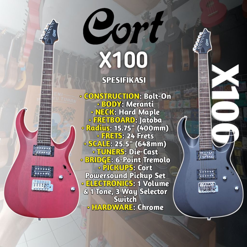 GITAR ELEKTRIK CORT X100 GITAR CORT X100 CORT ORIGINAL X100