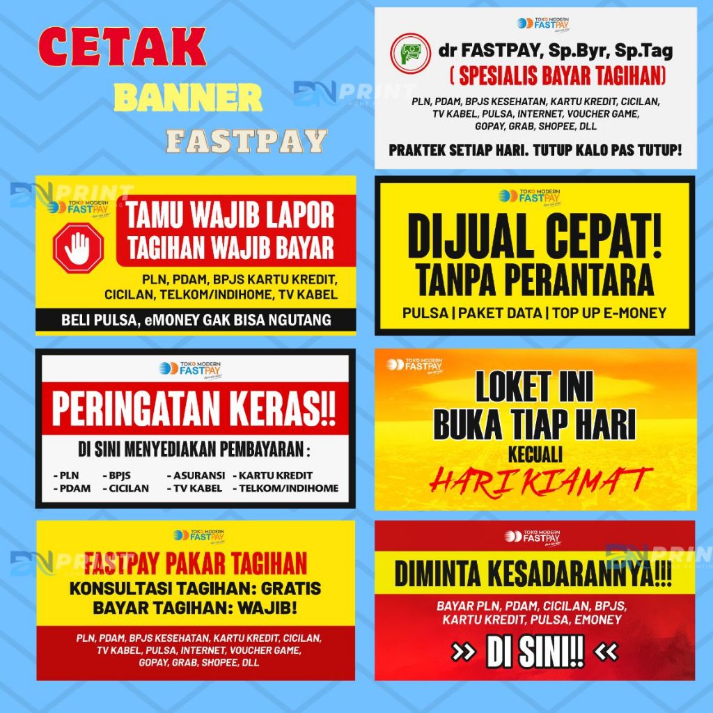 CETAK BANNER AGEN FASTPAY UNIK