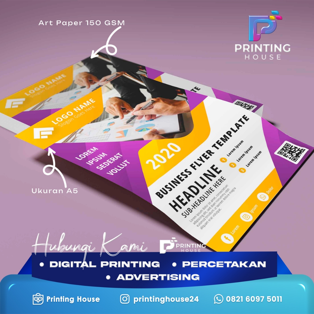 

Cetak Brosur A5 / Flyer Full Color, Cetak 1 Sisi, 2 Sisi