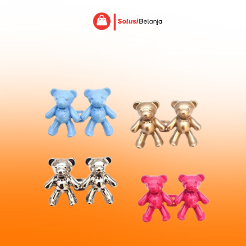 kancing jeans bentuk beruang Bahan Metal Dapat Dilepas Kancing Jeans Metal Bebas Jahit 2Pcs Cute Bea