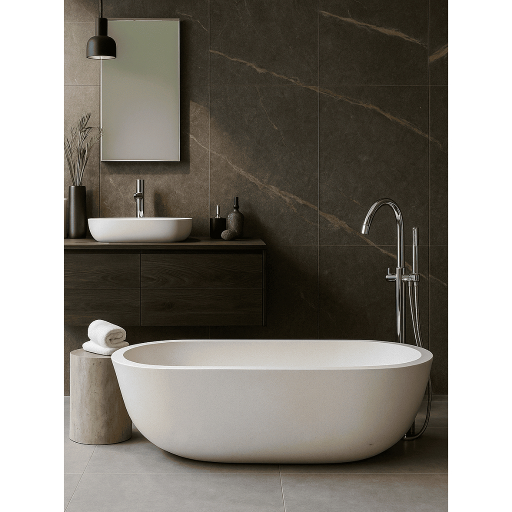 Bathtub Oval Telur 160x70x55 | Bathup Terrazzo Minimalis Mewah | Bak Mandi Elegan | Bathtub Handmade